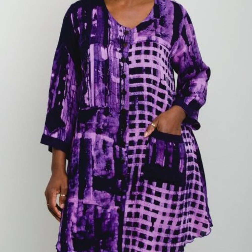 Blue Sky Clothing Sassy Blouse - Purple Palace 3X